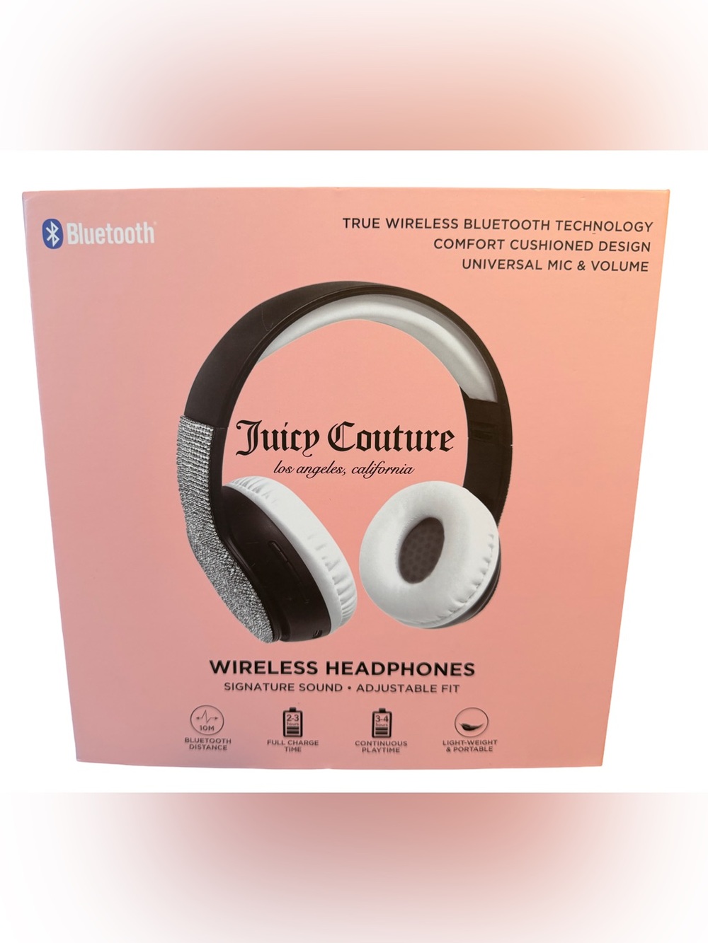 Juicy Couture Los Angeles NWT Bluetooth Wireless Headphones Rhinestone Y2K Glam